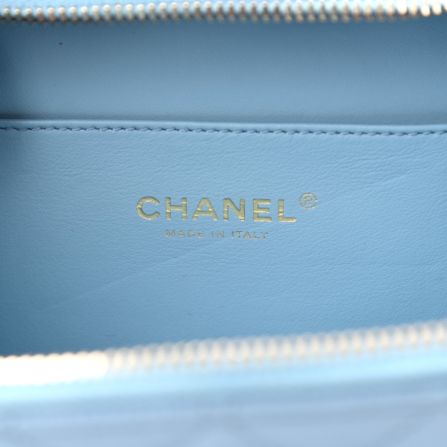 Chanel Caviar Quilted Small Pick Me Up Vanity Case Light Blue 8 of 13