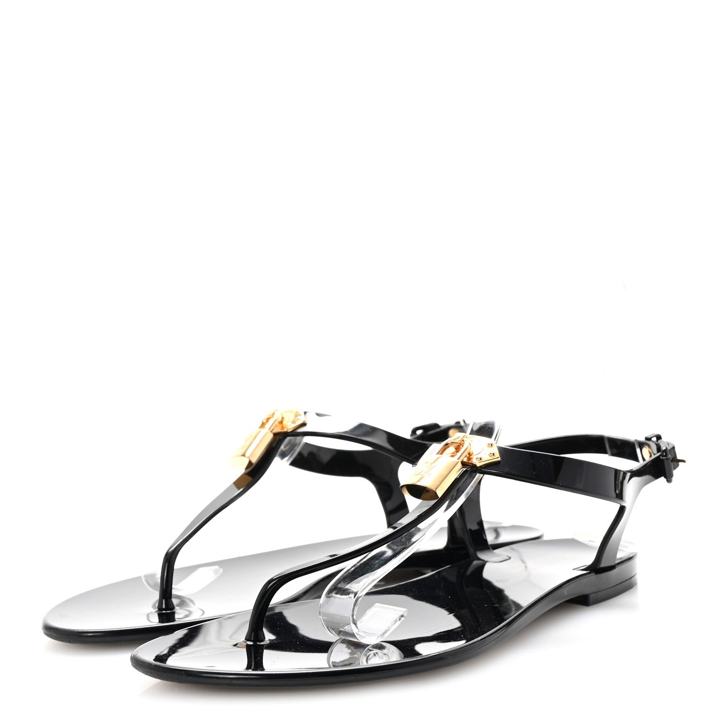 Louis Vuitton Rubber Bikini Thong Flat Sandals 38 Black 4 of 8
