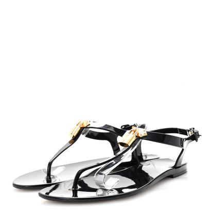 Louis Vuitton Rubber Bikini Thong Flat Sandals 38 Black 4 of 8
