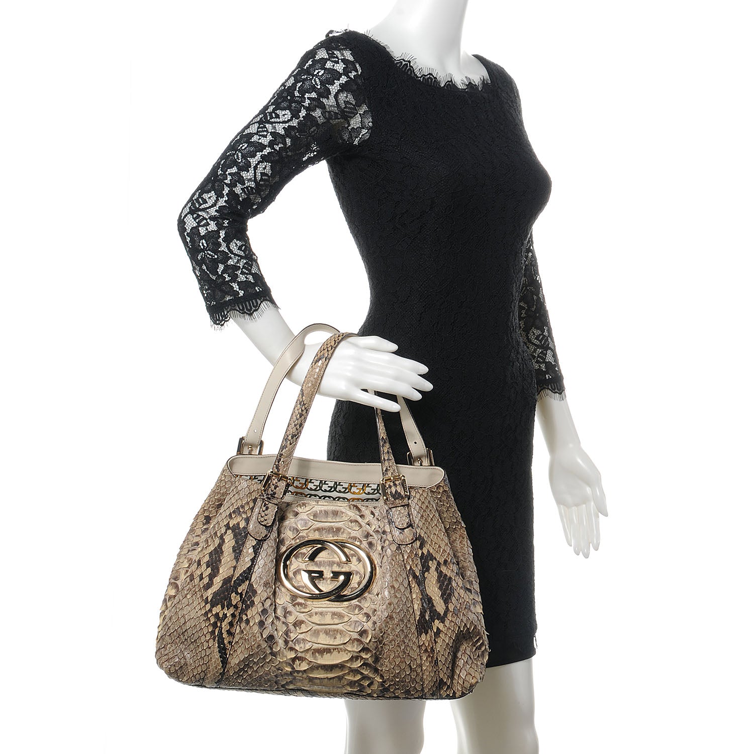 Gucci Python Medium Britt Tote 2 of 7