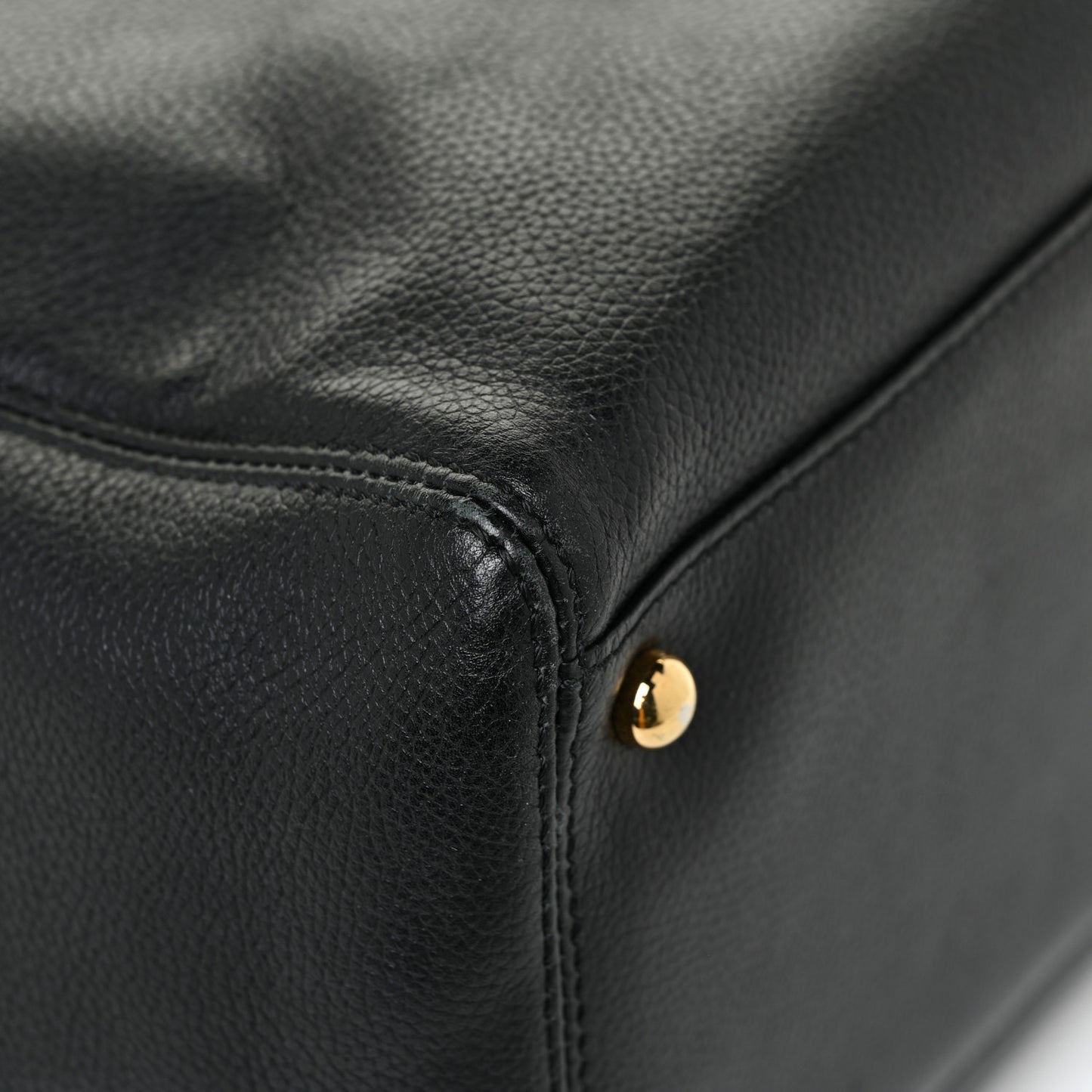 Calfskin Tall Cerf Tote Black