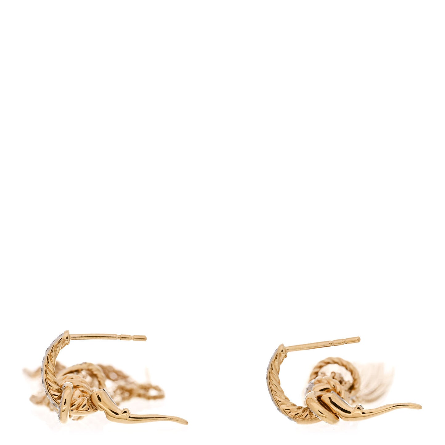 18K Yellow Gold Diamond Helena Chain Tassel Earrings