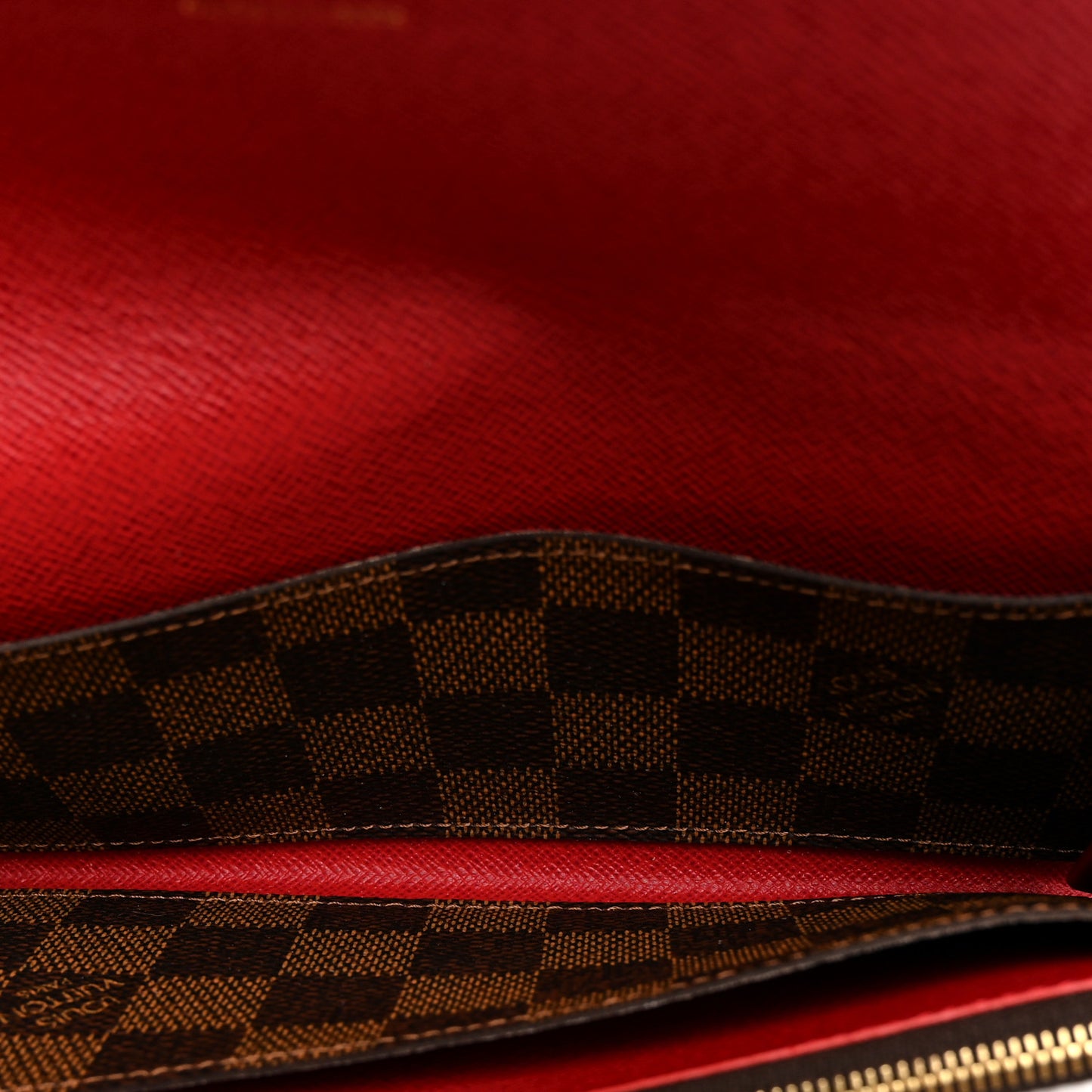 Damier Ebene Emilie Wallet Red