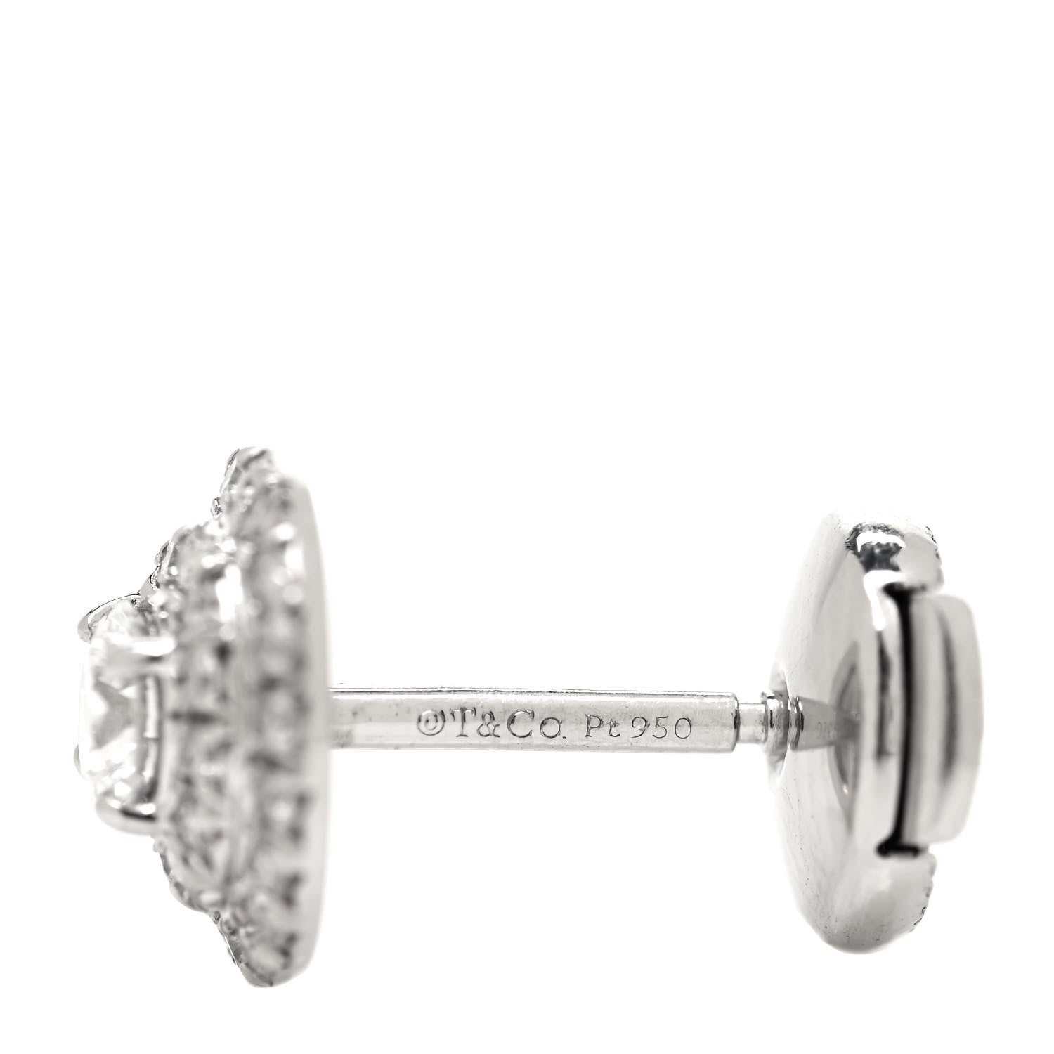 Tiffany Platinum Diamond .60ctw Soleste Earrings 4 of 4
