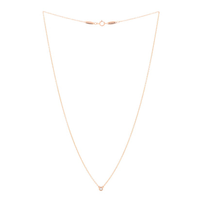 Tiffany 18K Rose Gold Diamond .03ct Elsa Peretti Diamonds by the Yard Pendant Necklace 2 of 3