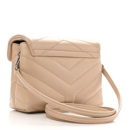 Saint Laurent Calfskin Y Quilted Monogram Toy Loulou Crossbody Bag Light Natural 3 of 10