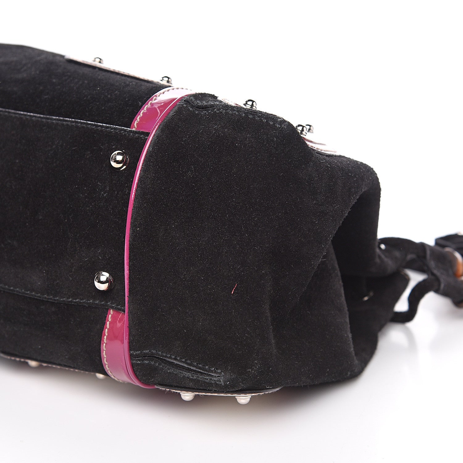 Gucci Suede Race Medium Top Handle Tote Black 9 of 11