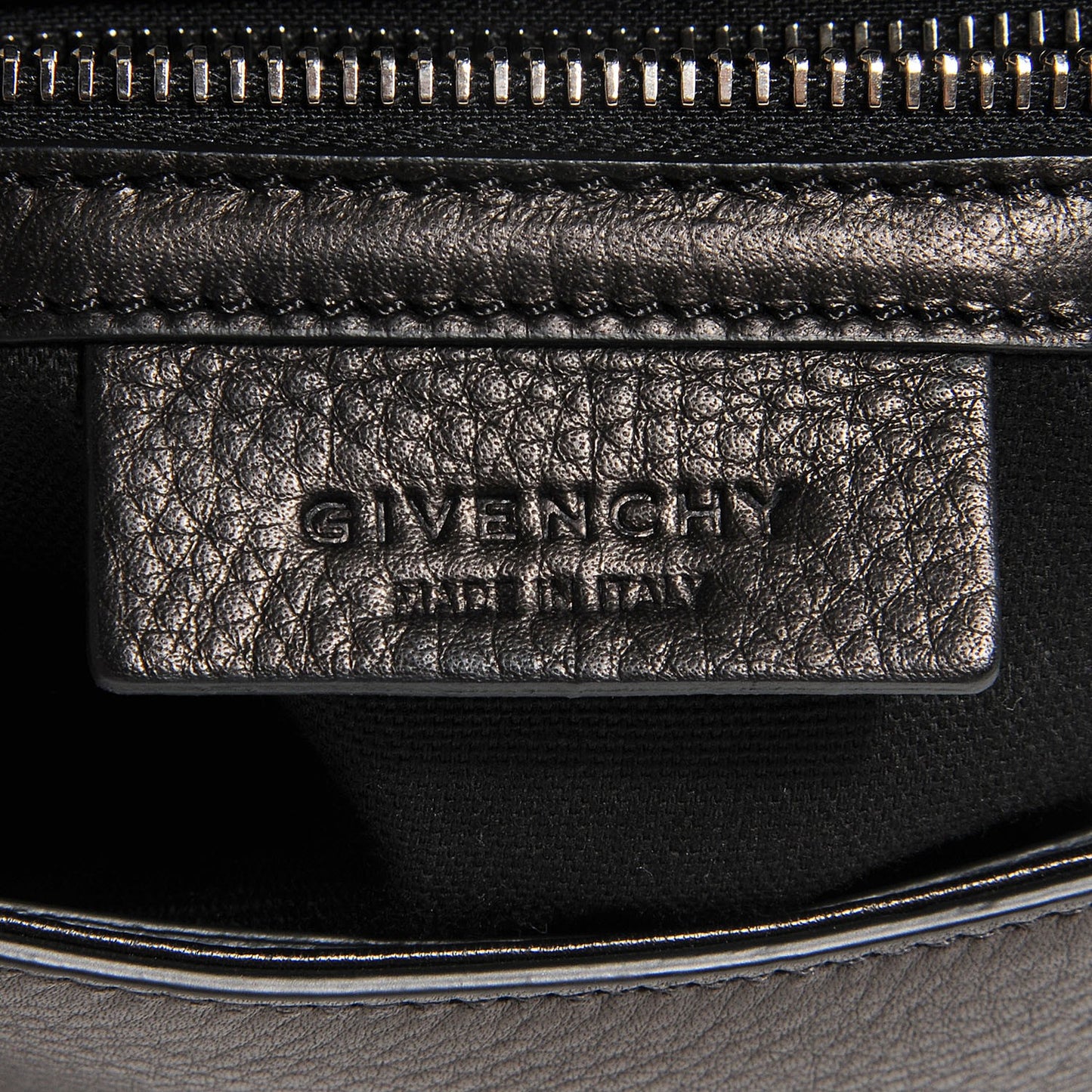 Textured Calfskin Small Pandora Pure Flap Bag Black