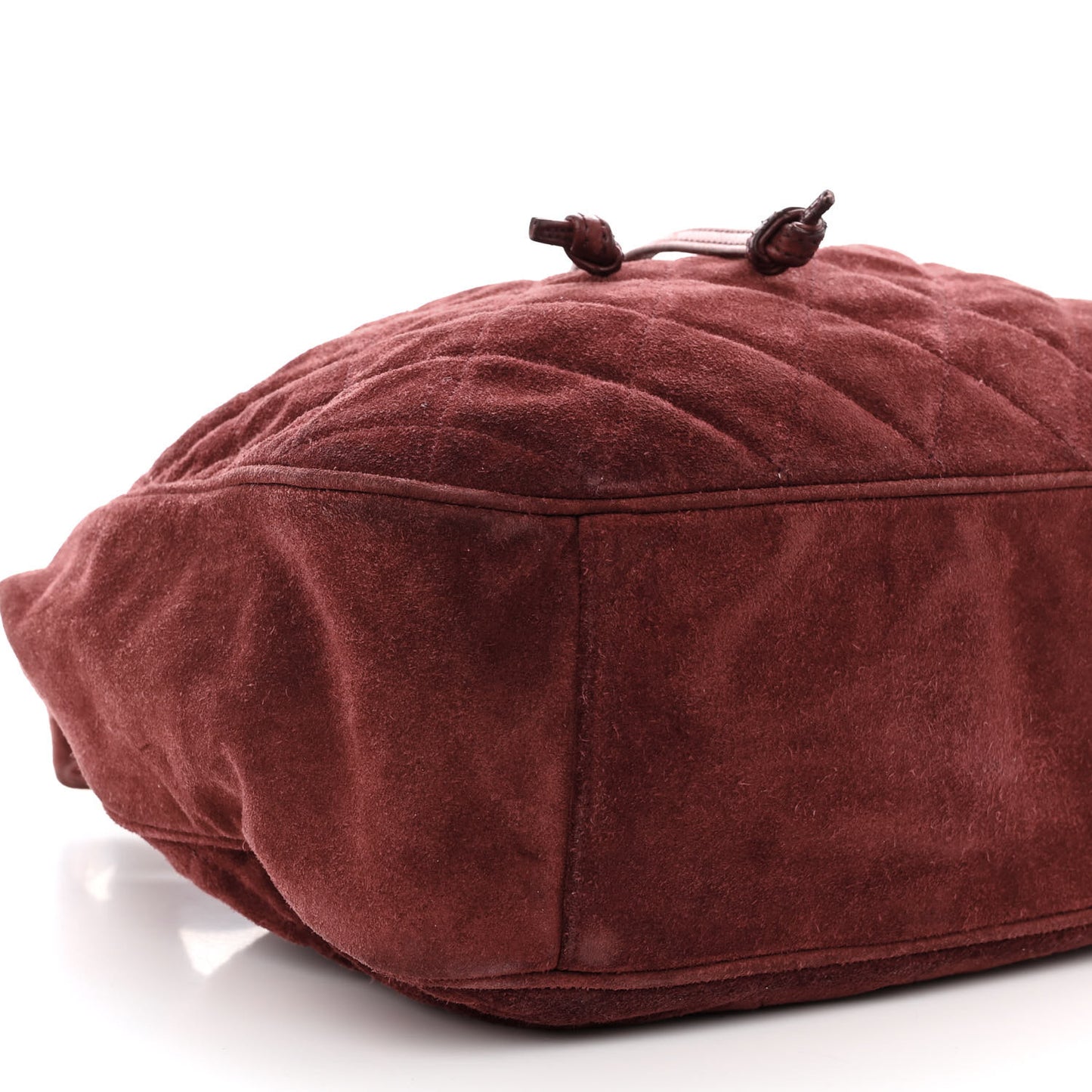 Suede Drawstring Bag Red