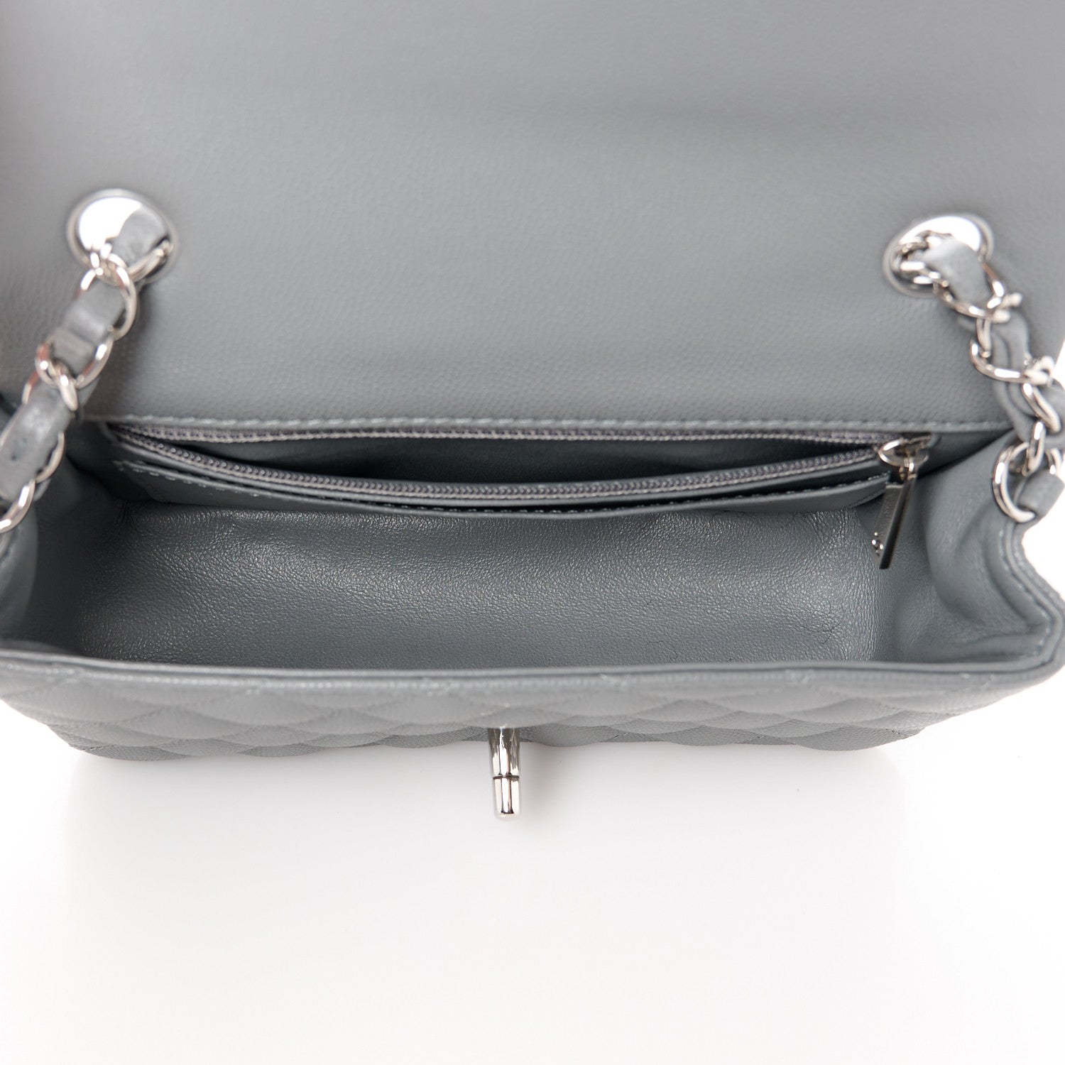 Chanel Caviar Quilted Mini Rectangular Flap Grey 5 of 12