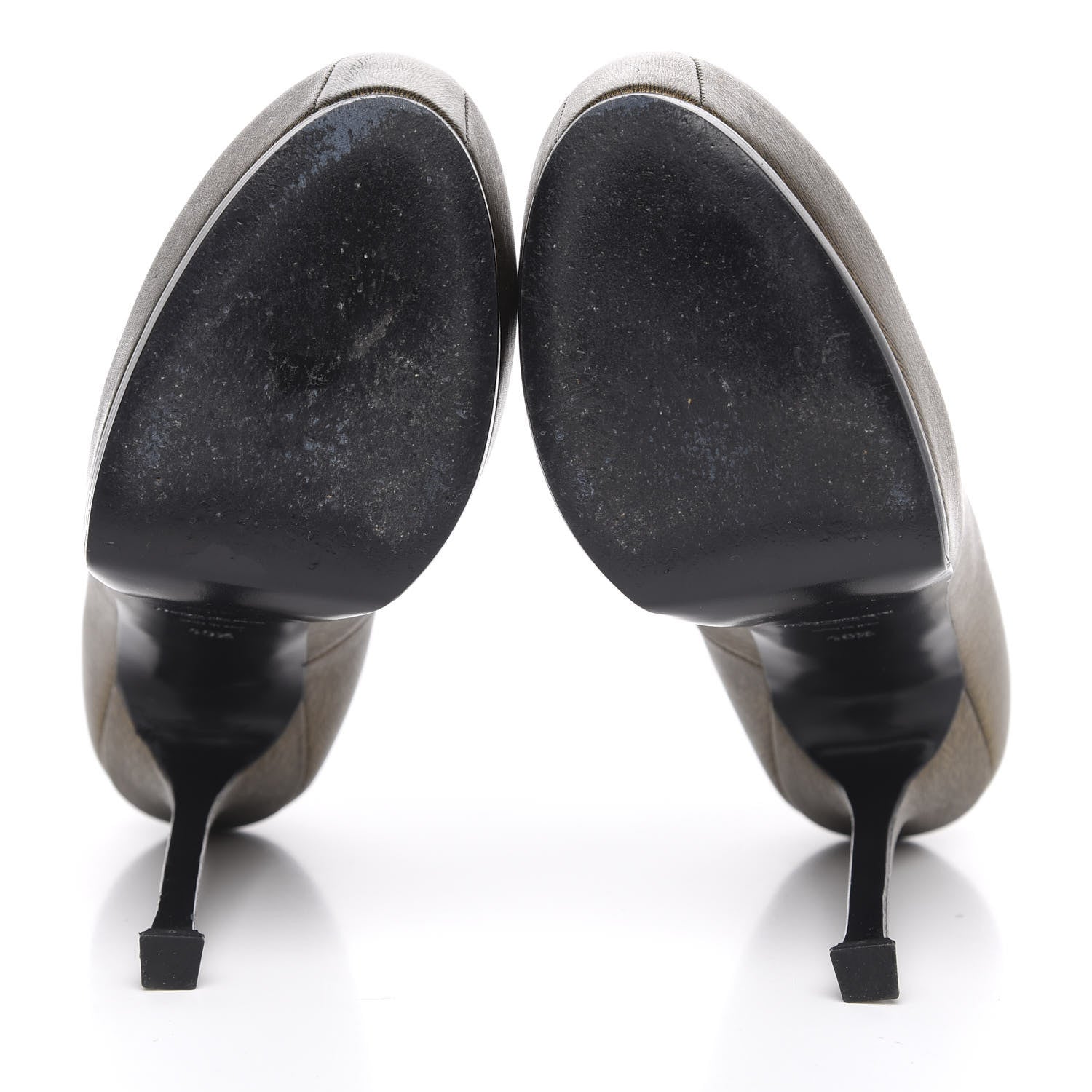 Saint Laurent Metallic Calfskin Tribtoo 105 Platform Pumps 40.5 Black 5 of 9