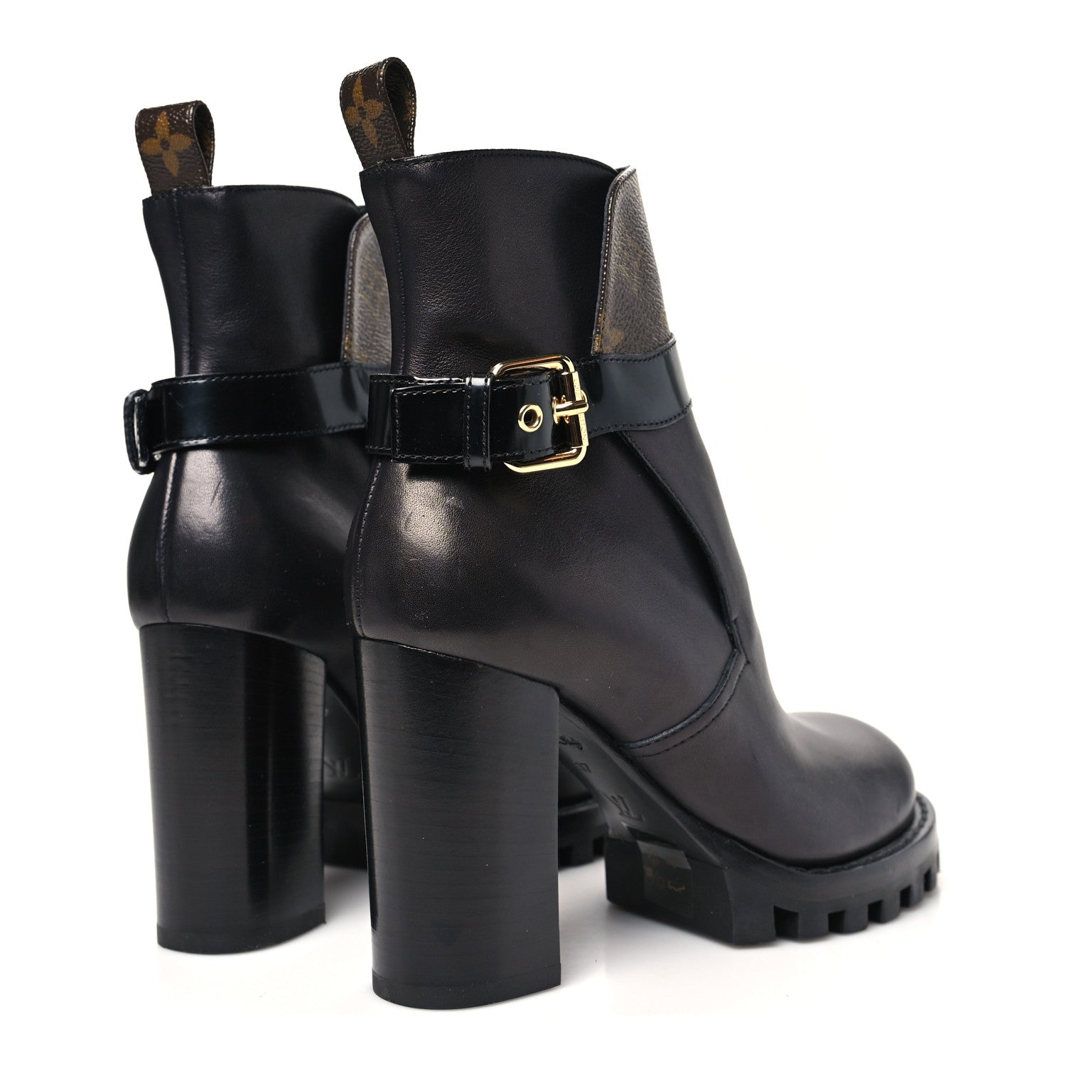 Louis Vuitton Calfskin Monogram Star Trail Ankle Boots 37 Black 5 of 9
