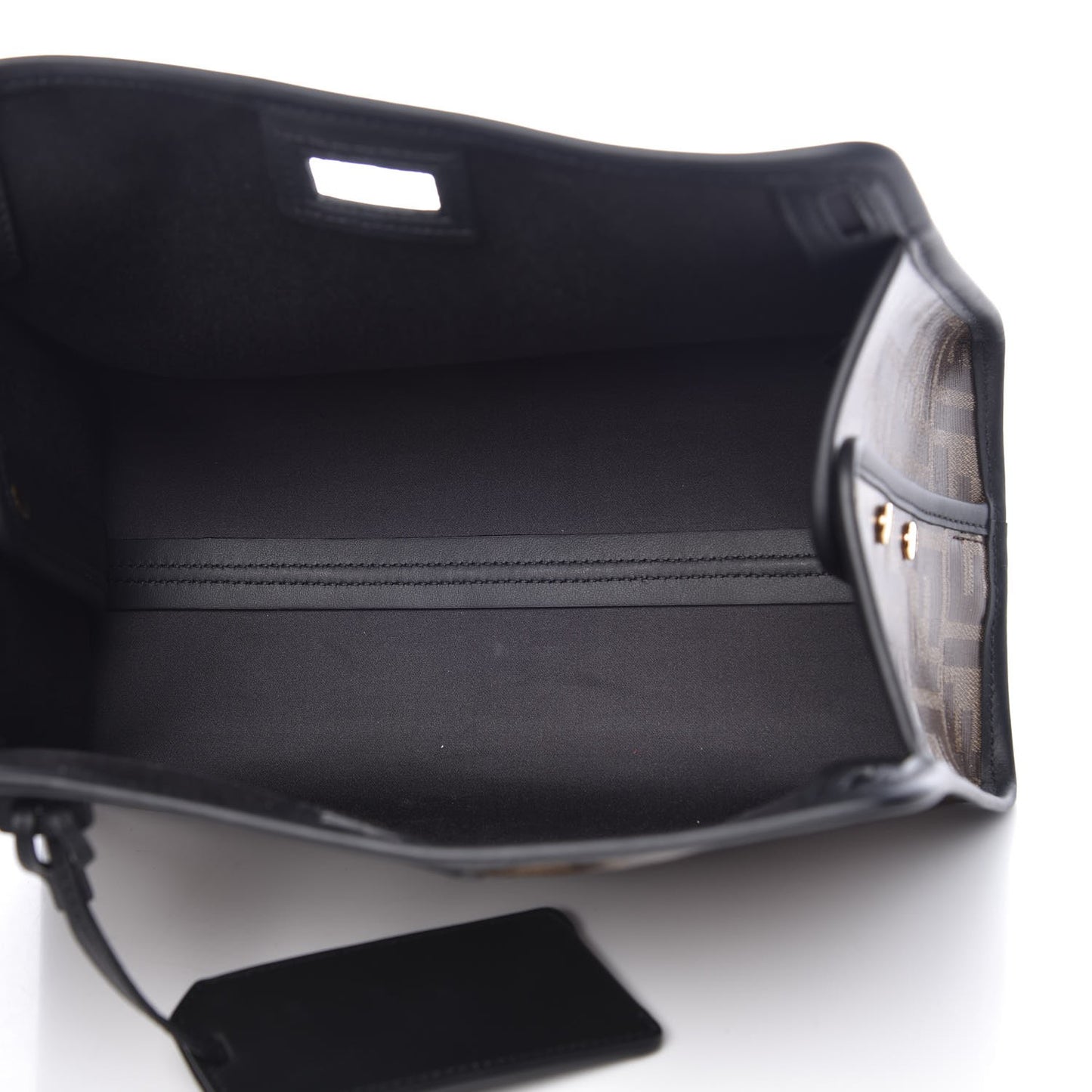 Glazed Fabric Vitello Century FF 1974 Stamp Patch Mini Peekaboo Defender Cover Mogano Panna Black