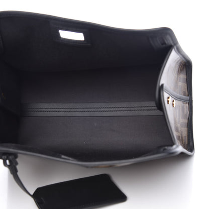 Fendi Glazed Fabric Vitello Century FF 1974 Stamp Patch Mini Peekaboo Defender Cover Mogano Panna Black 5 of 8