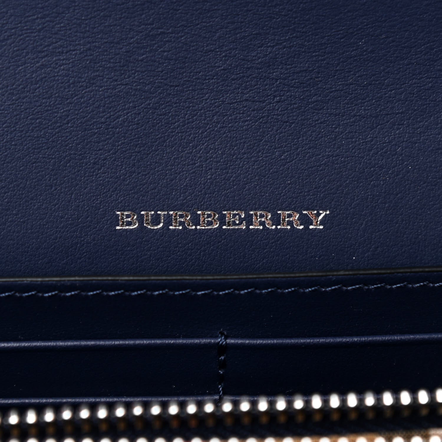 Burberry Calfskin Perforated Logo Hampshire Crossbody Navy 6 of 9