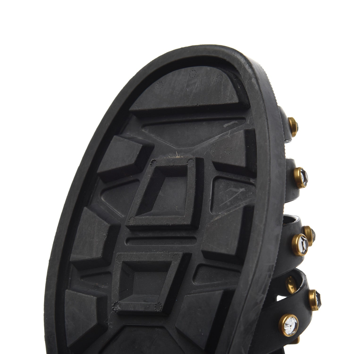Gucci Rubber Crystal Womens Buckle Strap Sandals 37 Black 10 of 14