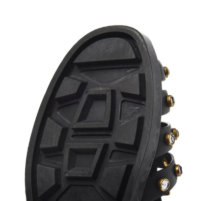 Gucci Rubber Crystal Womens Buckle Strap Sandals 37 Black 10 of 14