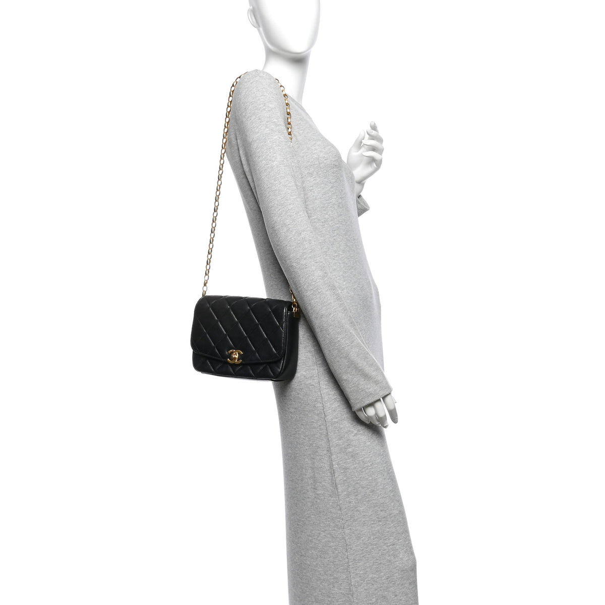 Lambskin Quilted Small CC Coin Flap Bag Black