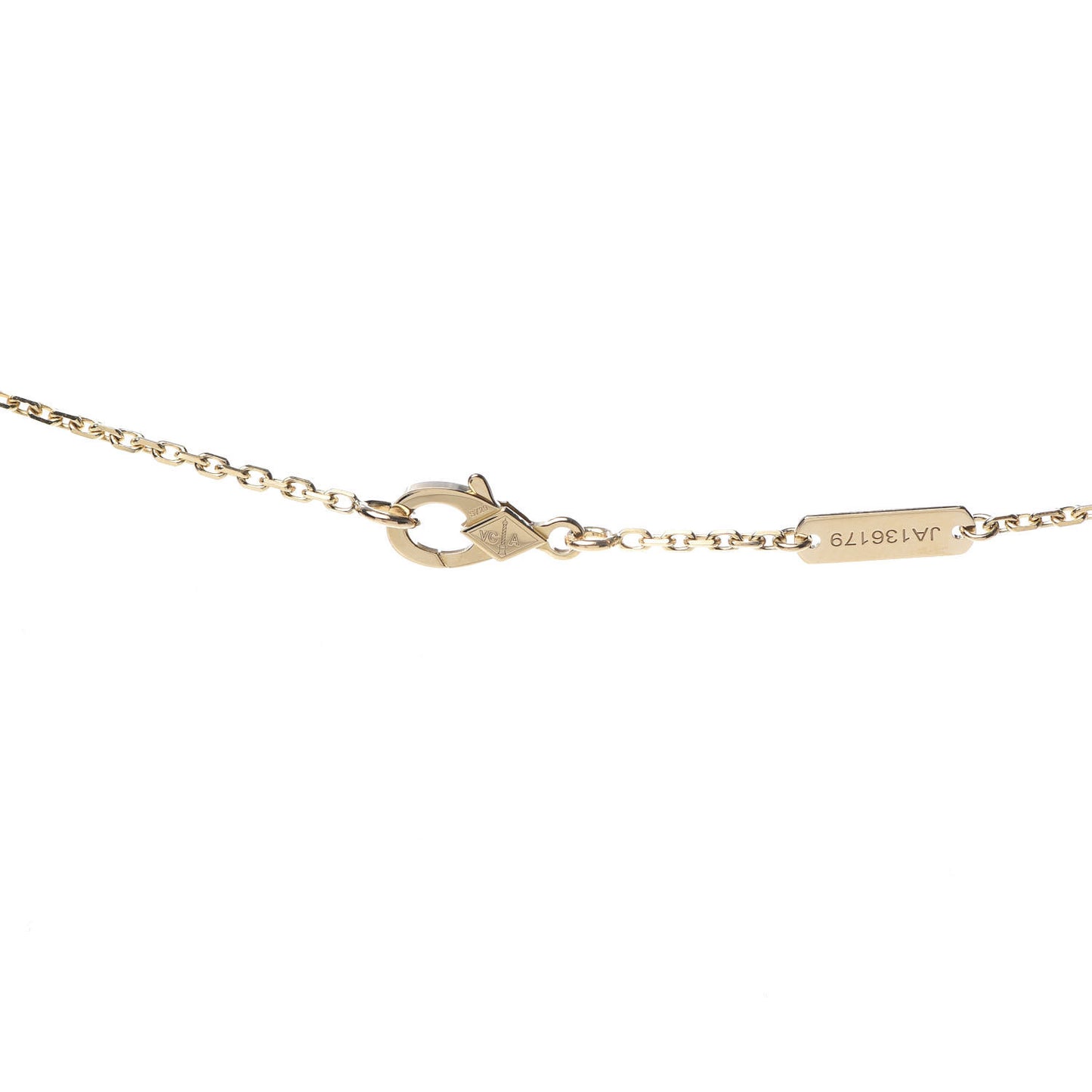 18K Yellow Gold Black Onyx Vintage Alhambra Pendant Necklace