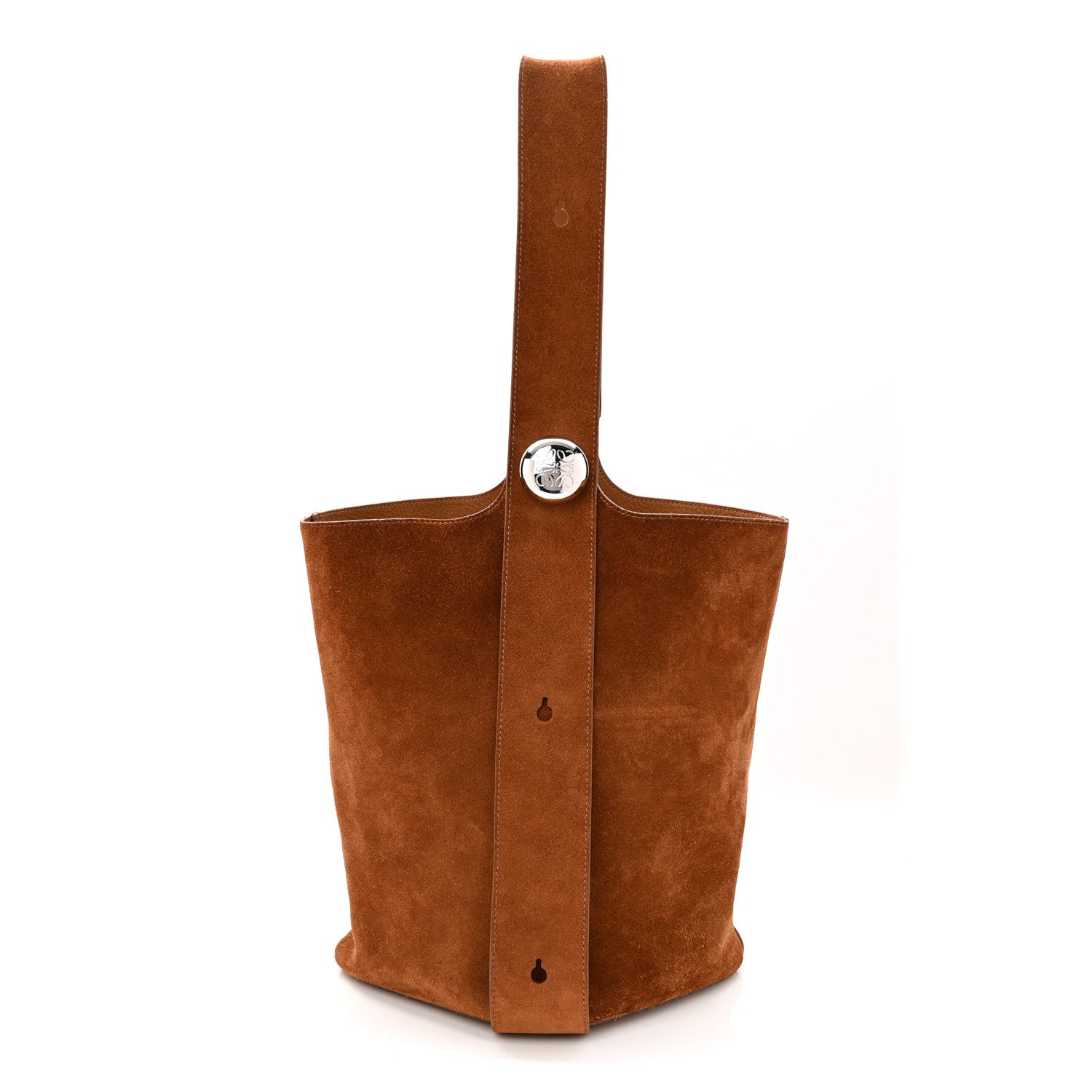 Loewe Suede Calfskin Medium Pebble Bucket Bag Tobacco 1 of 9