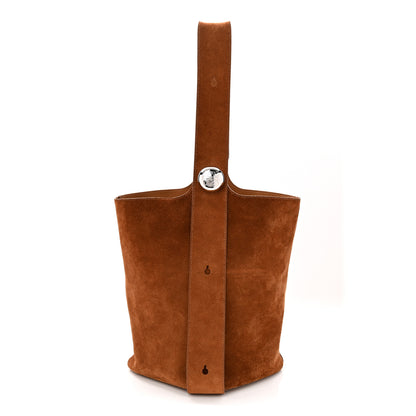 Loewe Suede Calfskin Medium Pebble Bucket Bag Tobacco 1 of 9