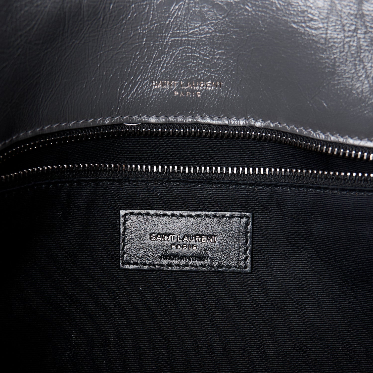 Saint Laurent SAINT LAURENT Crinkled Calfskin Matelasse Monogram Medium Niki Chain Satchel Storm 6 of 11