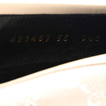 Gucci Canvas GG Monogram Horsebit Womens Jordaan Loafers 36 Gardenia Silver 8 of 9