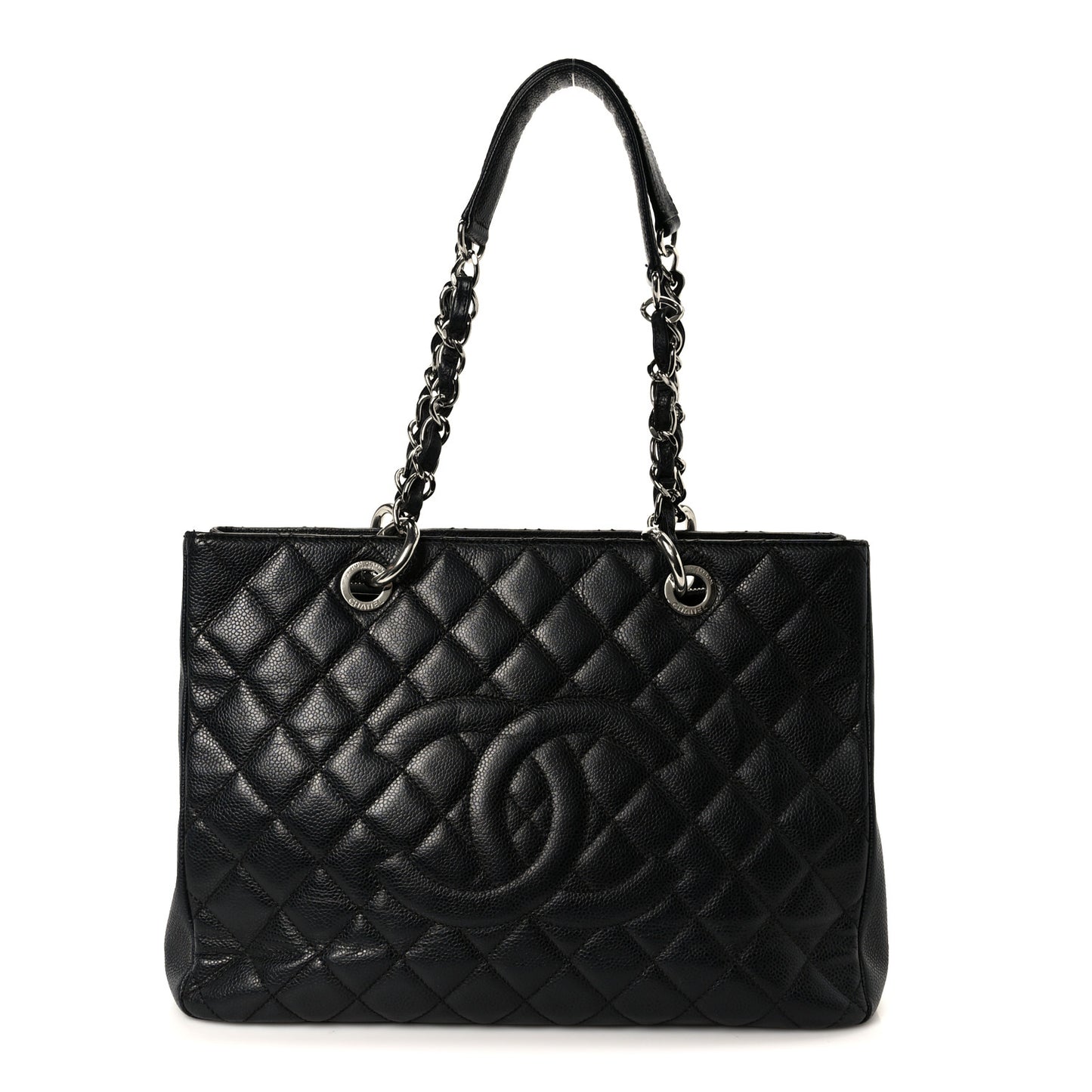 Caviar Quilted Grand Shopping Tote GST Black