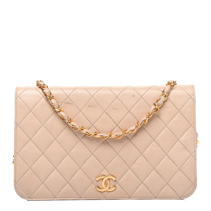 Chanel Lambskin Quilted Small Single Flap Beige 1 of 21