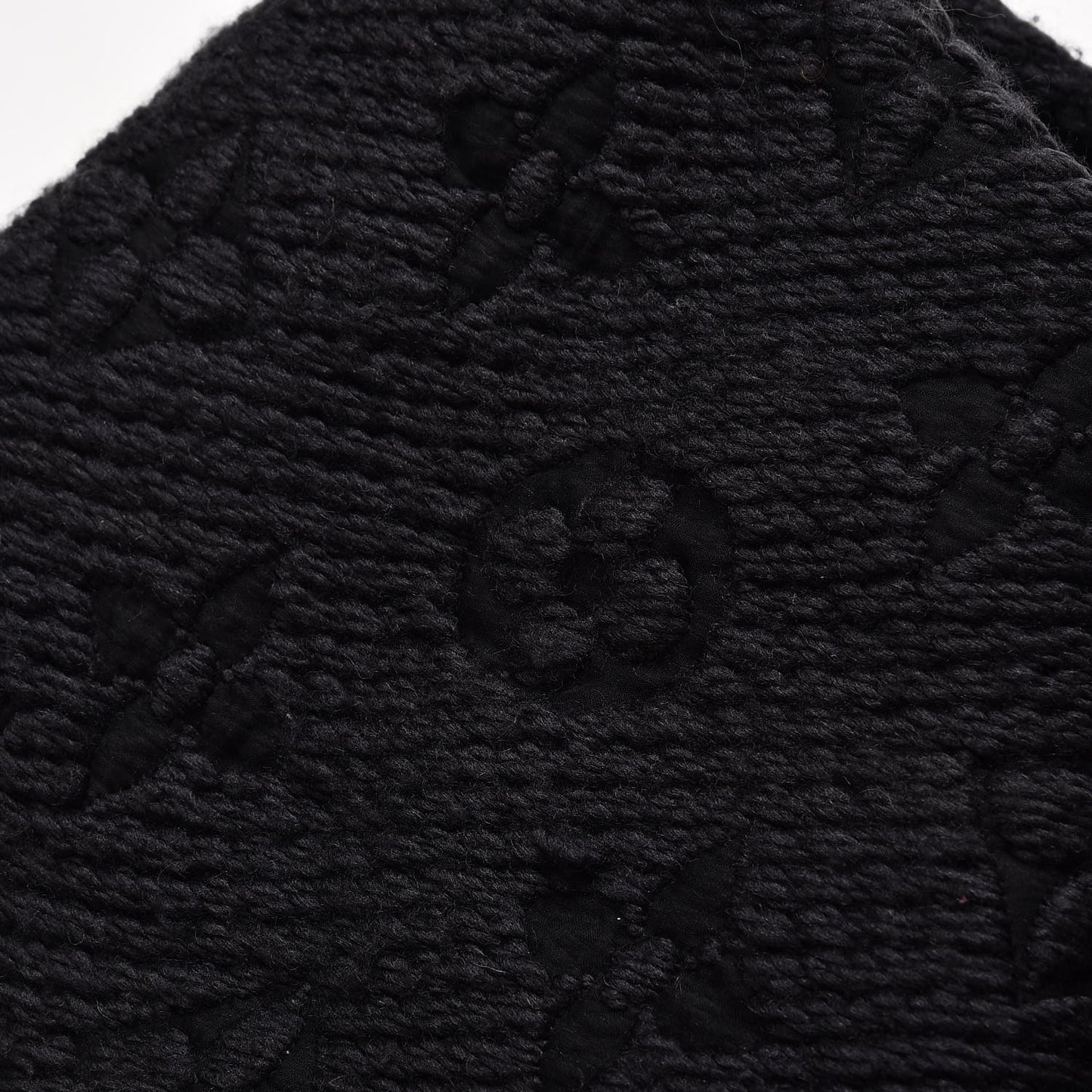 Wool Silk Logomania Scarf Charcoal Grey
