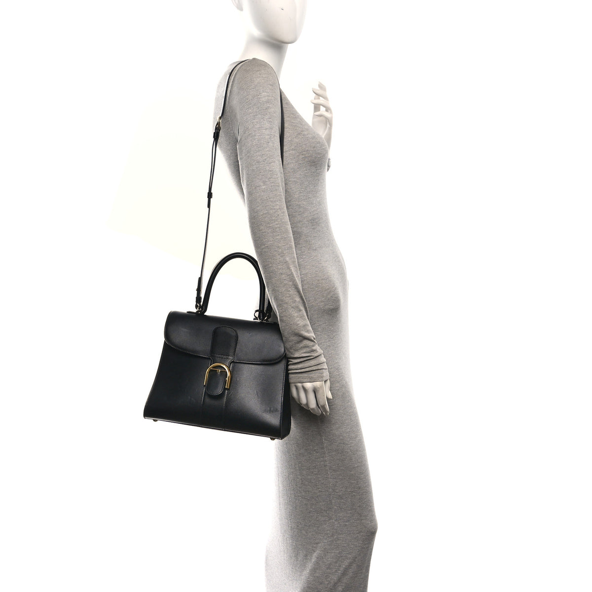 Box Calfskin MM Brillant Satchel Black