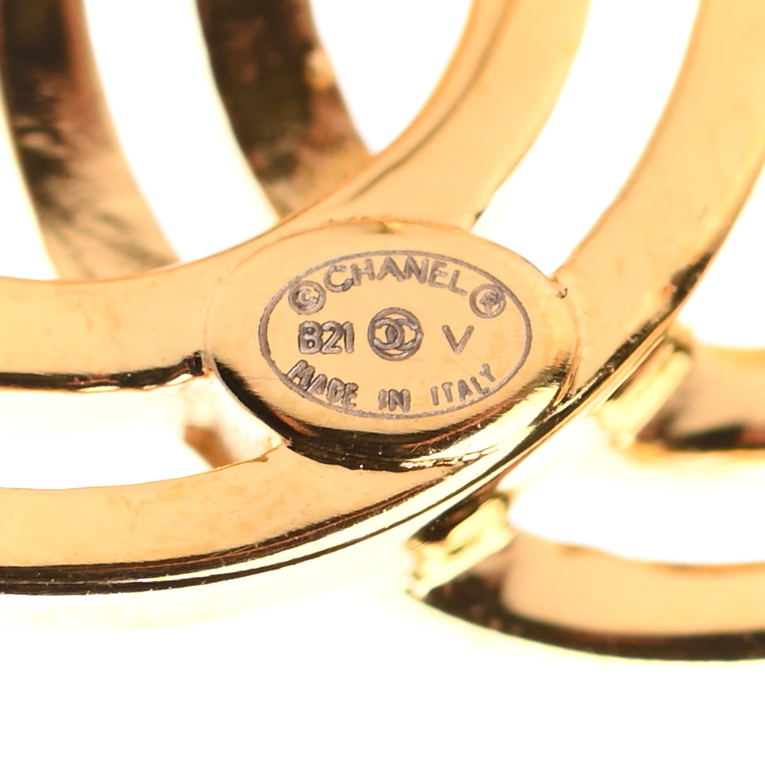 Chanel Metal Obazine CC Earrings Gold 4 of 5