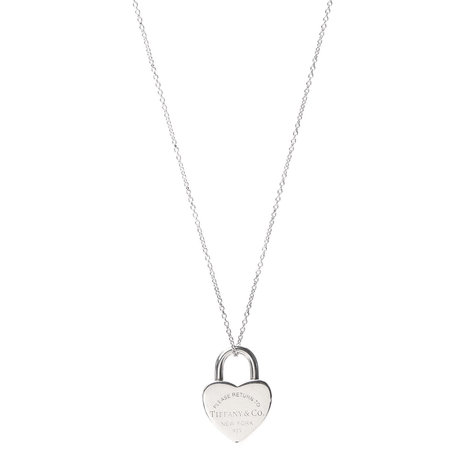Tiffany Sterling Silver Return to Heart Lock Pendant Necklace 1 of 4