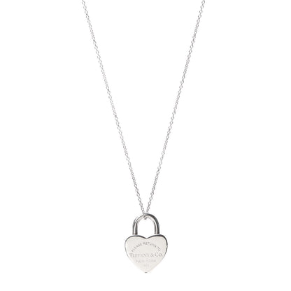 Tiffany Sterling Silver Return to Heart Lock Pendant Necklace 1 of 4