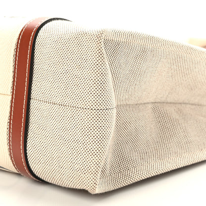 Chloe Cotton Calfskin Medium Woody Ribbon Tote White Brown 8 of 8