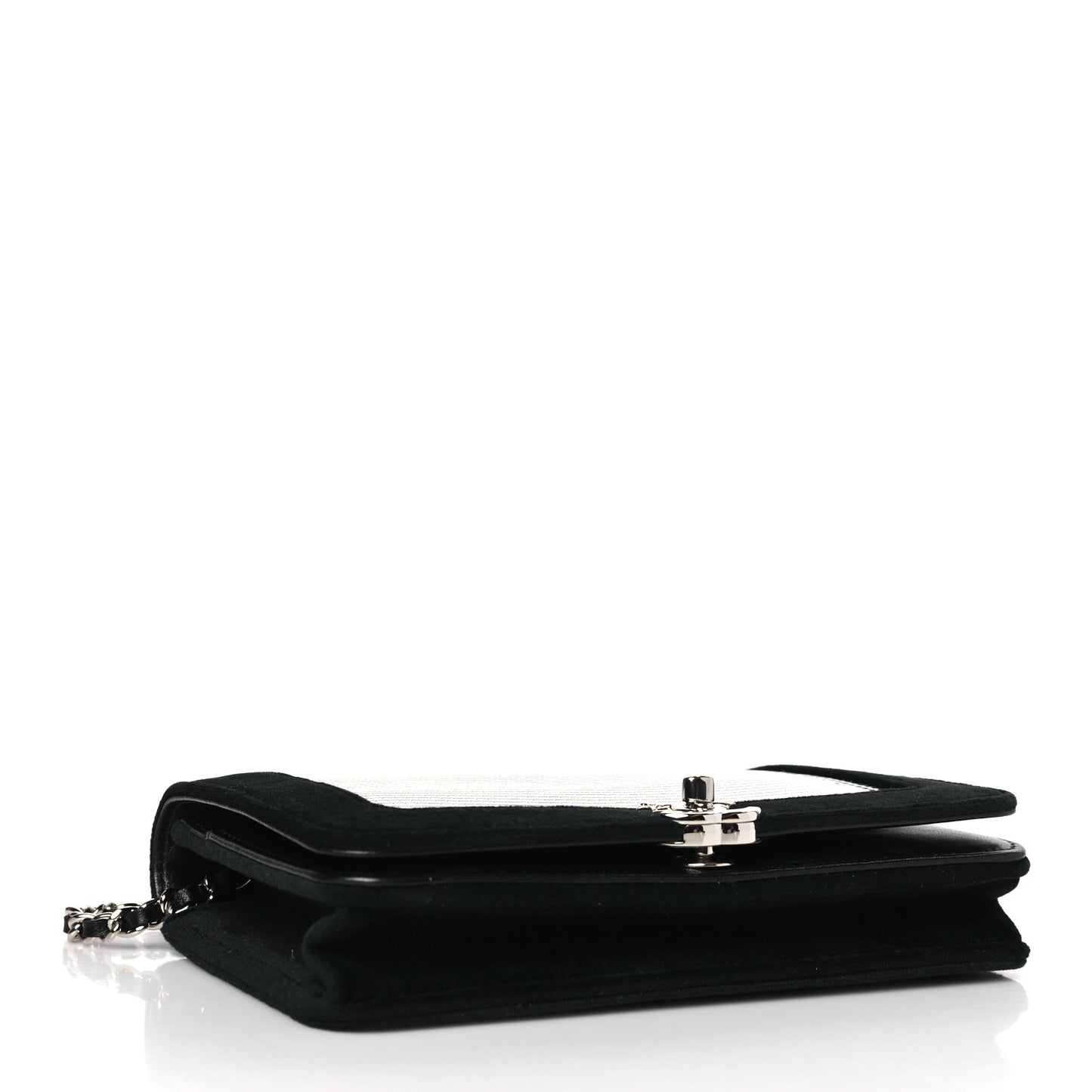 Velvet Mirror Embellished Boy Wallet On Chain WOC Argent