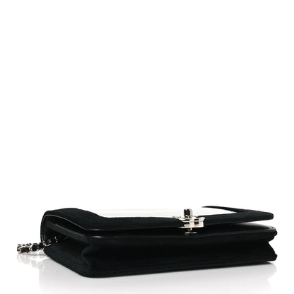 Chanel Velvet Mirror Embellished Boy Wallet On Chain WOC Argent 4 of 12