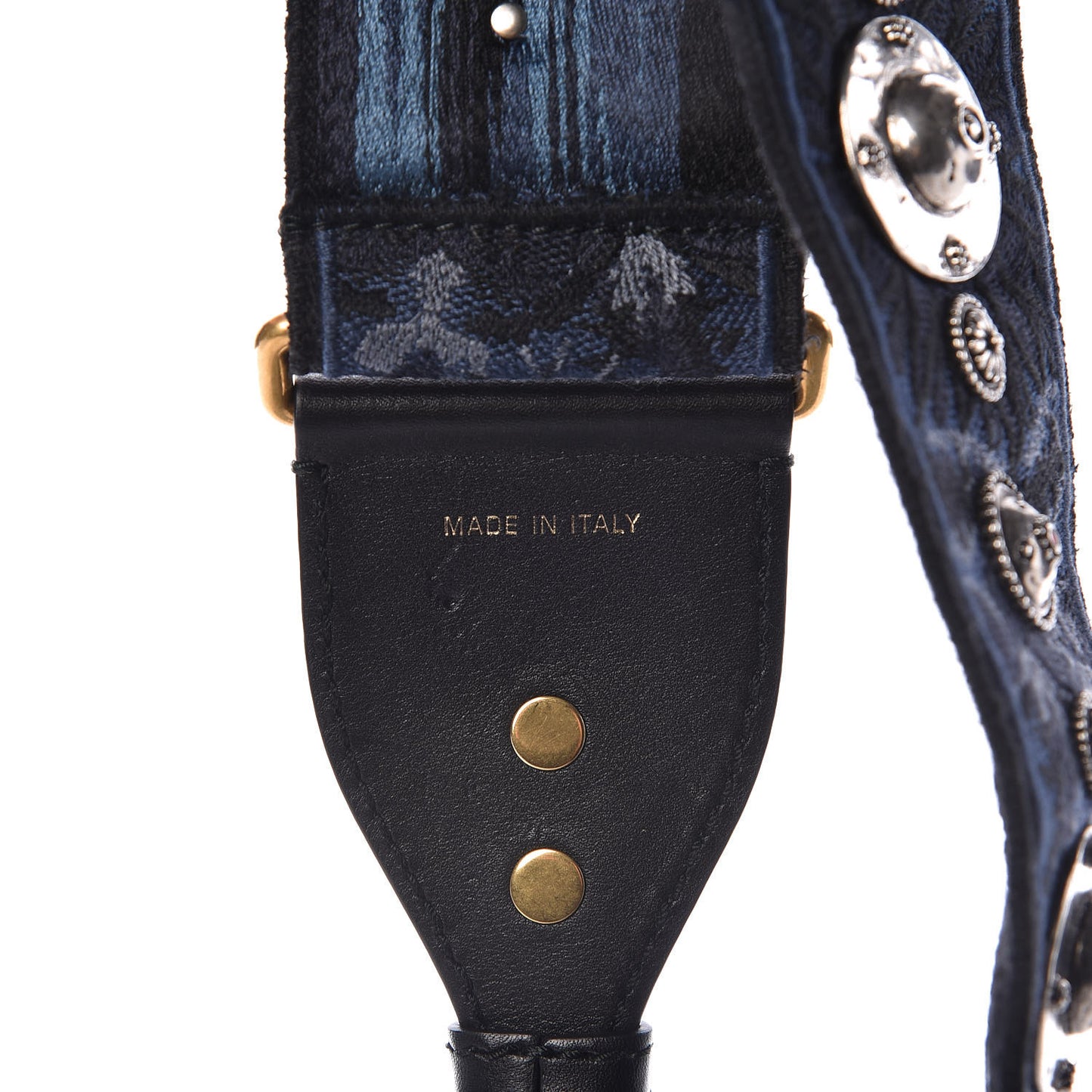 Canvas Embroidered Studded KaleiDiorscopic Adjustable Shoulder Strap Blue