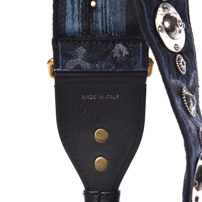 Christian Dior Canvas Embroidered Studded KaleiDiorscopic Adjustable Shoulder Strap Blue 3 of 4