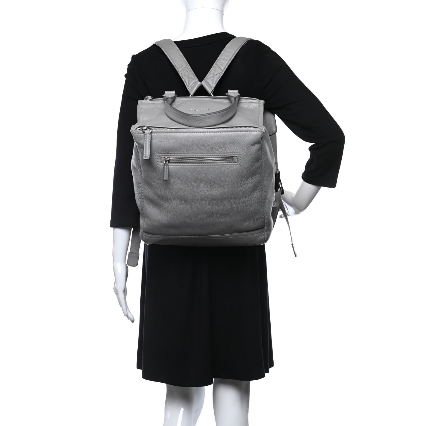 Calfskin Pandora Backpack Pearl Grey