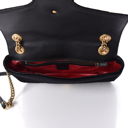 Gucci Velvet Matelasse Medium GG Marmont Shoulder Bag Black 6 of 11