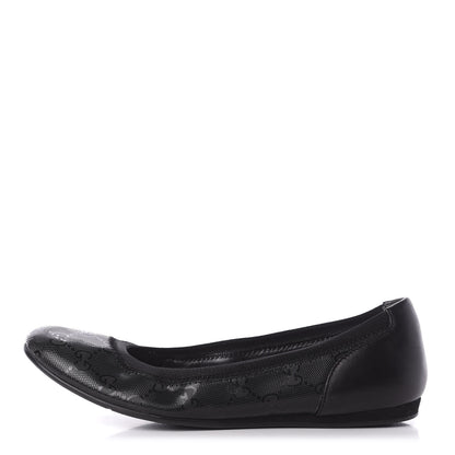 Gucci Imprime Monogram Ballerina Flats 36 Black 1 of 8