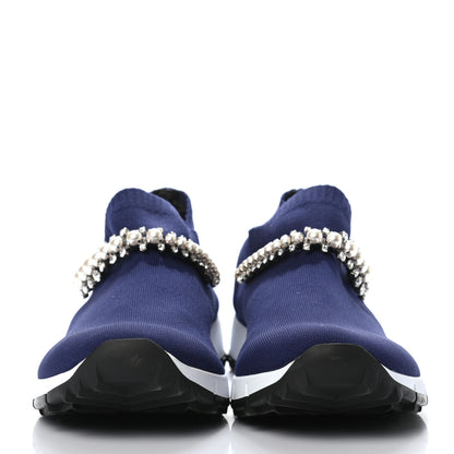 Jimmy Choo Knit Crystal Pearl Verona Sneaker 38 Navy 2 of 7