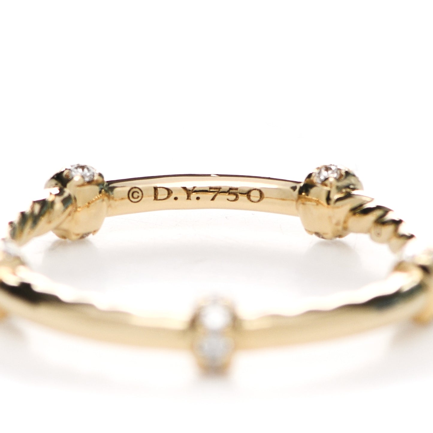 18K Yellow Gold Diamond 1.7mm Astor Single Row Ring 47 4
