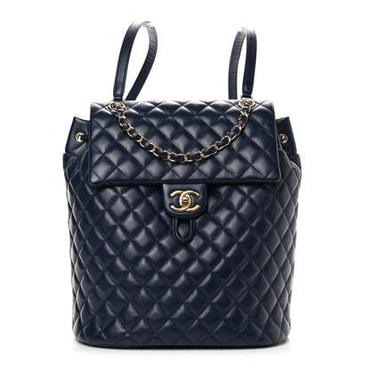 Chanel Calfskin Quilted Large Urban Spirit Backpack Navy 1 of 9