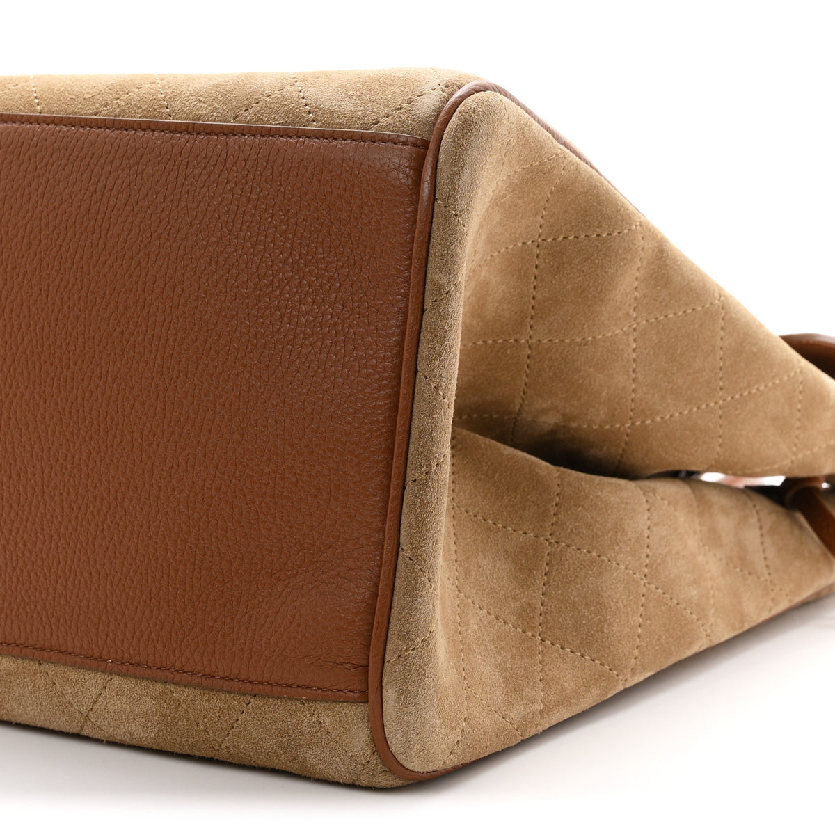 Chanel Grained Calfskin Suede Large Urban Essentials Shopping Bag Dark Beige Camel 10 of 11
