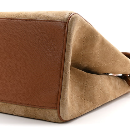 Chanel Grained Calfskin Suede Large Urban Essentials Shopping Bag Dark Beige Camel 10 of 11
