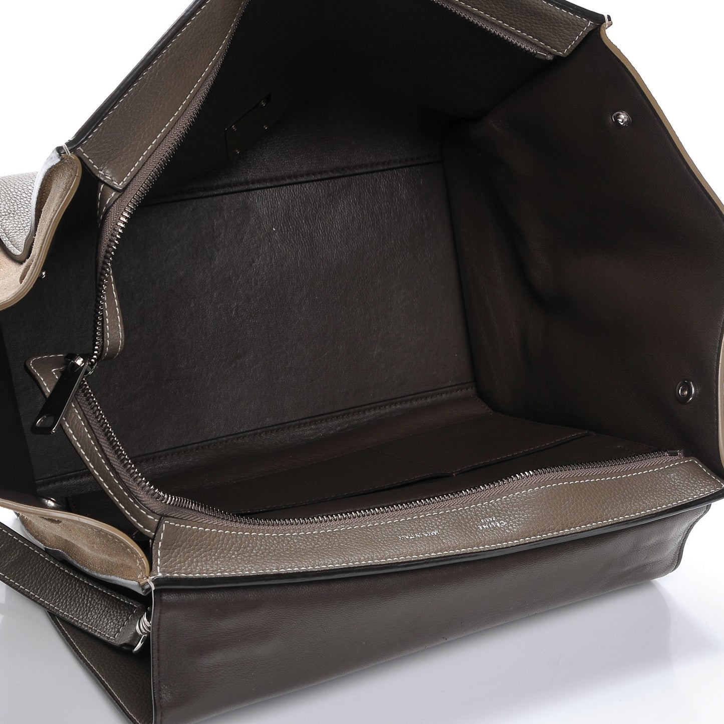 Drummed Calfskin Suede Medium Trapeze Souris
