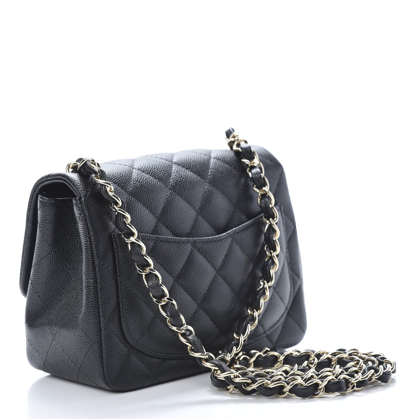 Caviar Quilted Mini Square Flap Black
