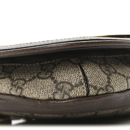 Gucci GG Supreme Monogram Textured Dollar Calfskin Blondie Chain Shoulder Flap Bag Beige Ebony New Acero 9 of 10